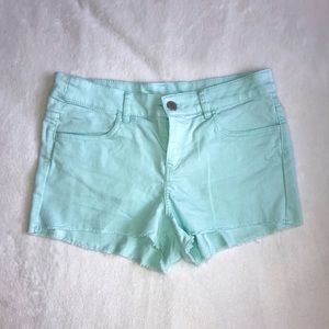 pastel teal shorts
